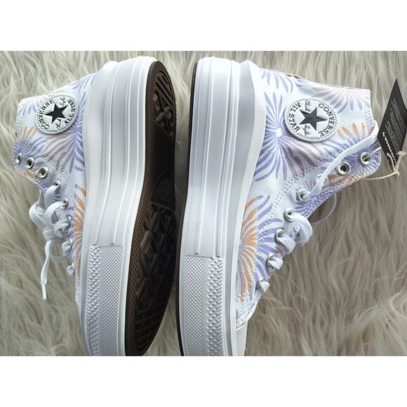 3903) Converse Women Chuck Taylor All Star Move Floral Platform Shoes Size US 9 - Picture 4 of 8